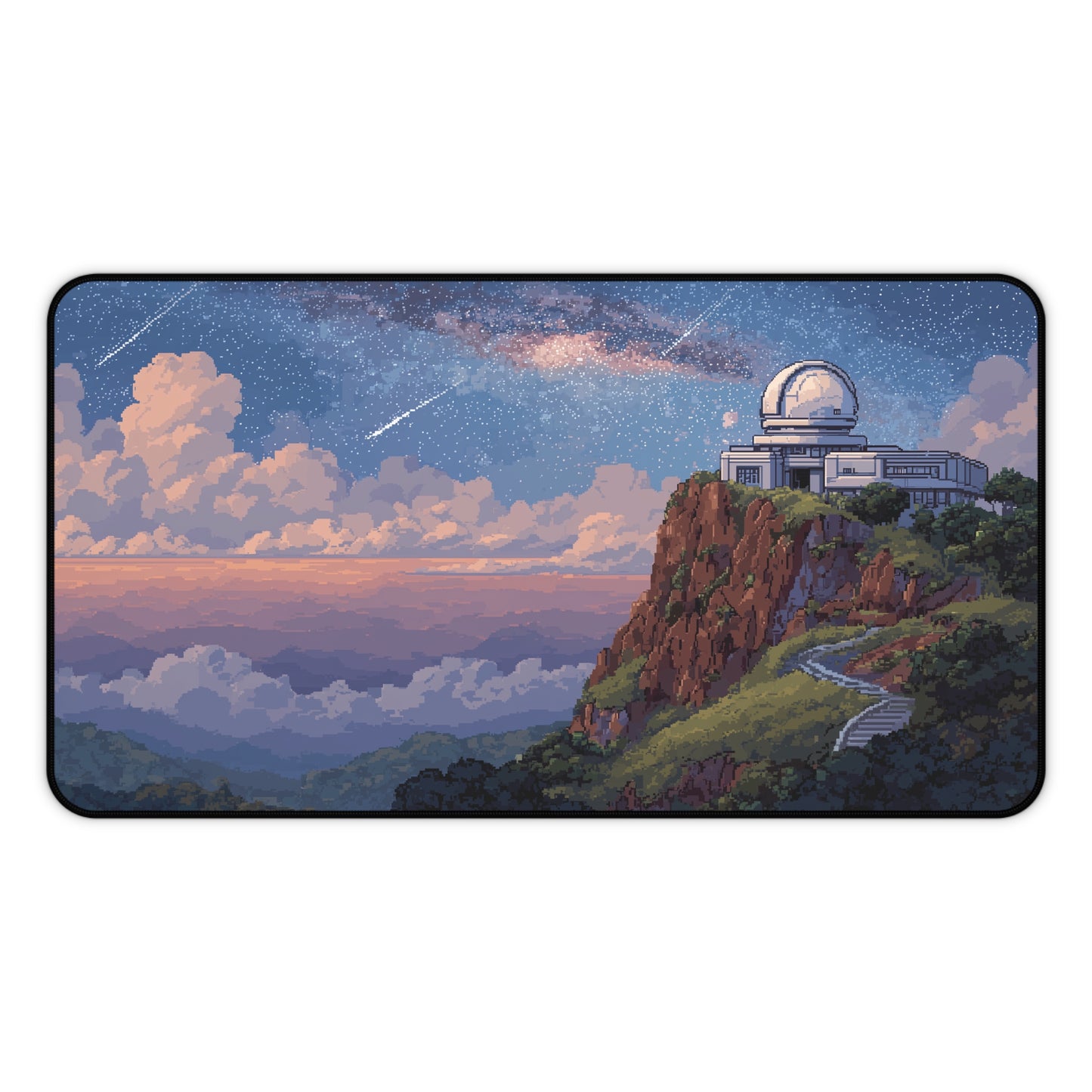 Pixel Art Desk Mat: Galaxy Observatory Mouse Pad