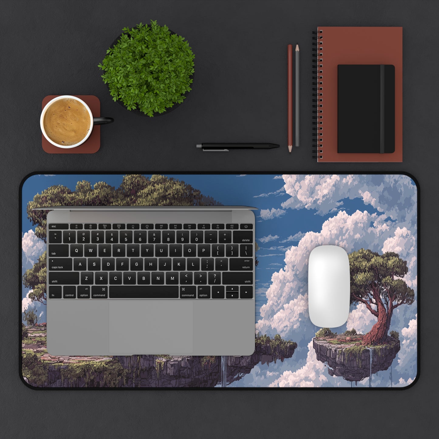 Pixel Art Desk Mat: Fantasy Island Mouse Pad
