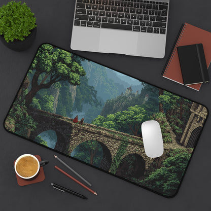 Forest Pixel Art Desk Mat: Fantasy RPG Gaming Mouse Pad
