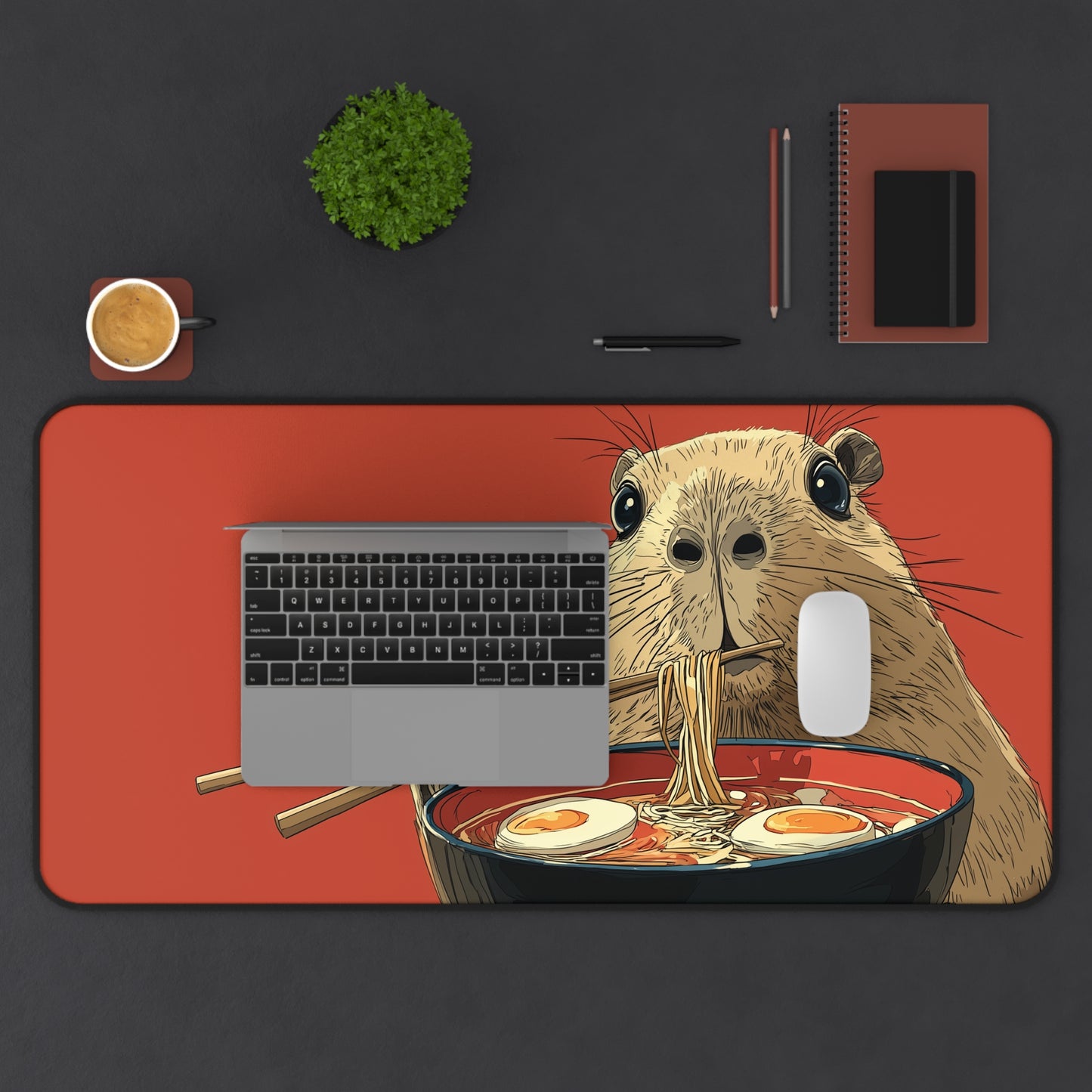 Capybara Mouse Pad XL, Funny Foodies Office Decor