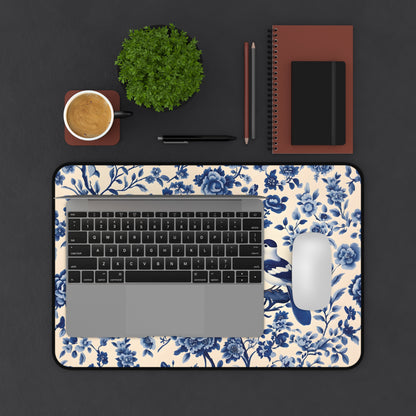Bird Chinoiserie Desk Mat, Desk Pad & Extra Large Mouse Pad