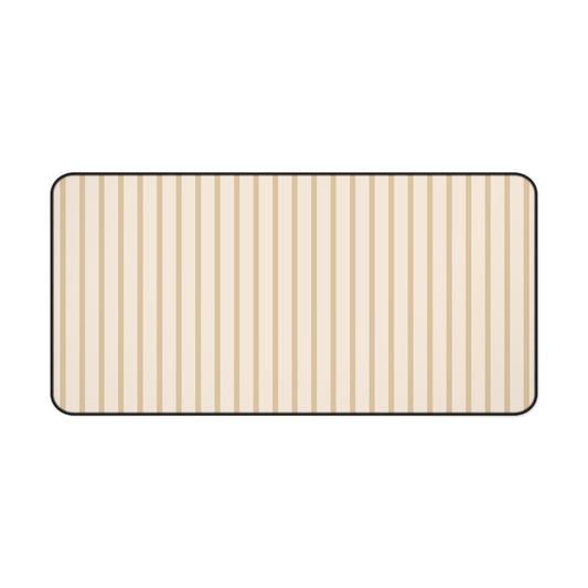 Beige Striped Desk Mat: Minimalist Mouse Pad