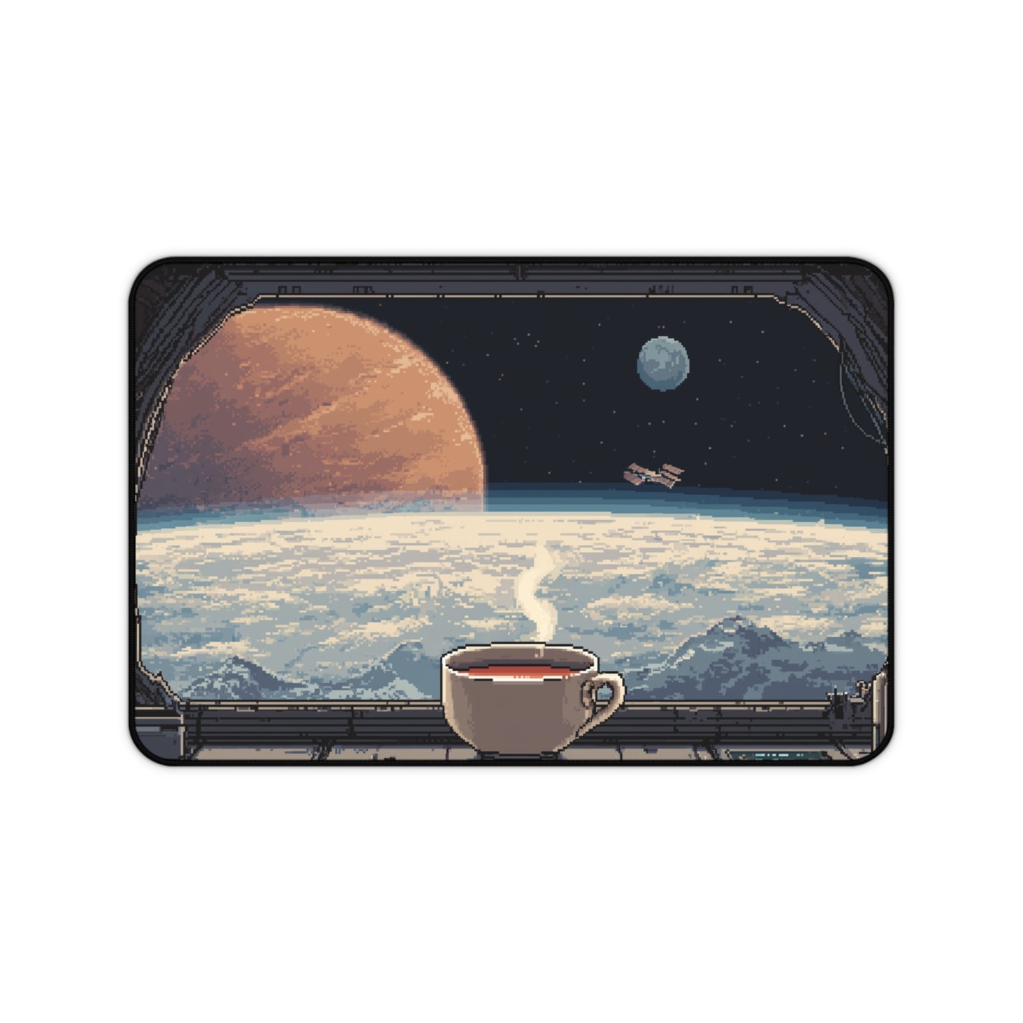 Pixel Art Keyboard Mat: Spacecraft Mouse Pad
