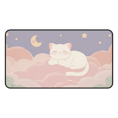 Dreamy Cat Mouse Pad, Kawaii Gaming Desk Mat XL
