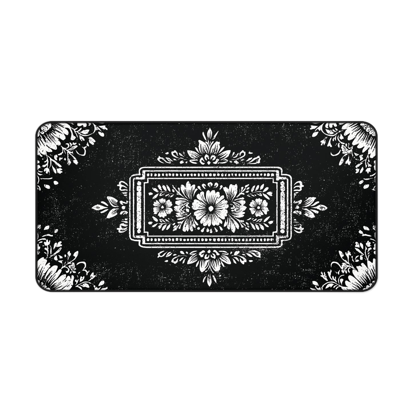 Victorian Desk Mat: Black & White Vintage Mouse Pad