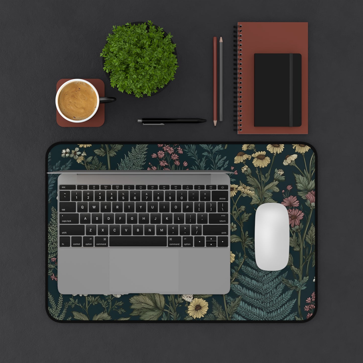 Cottagecore Desk Mat, Floral Mouse Pad XL