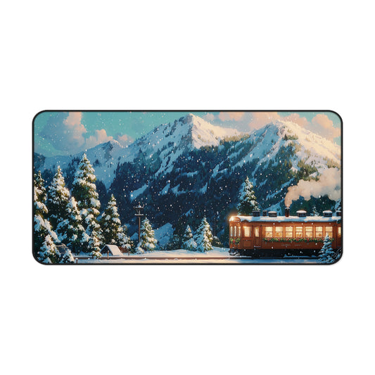 Red Train Desk Pad, Christmas Office Decor
