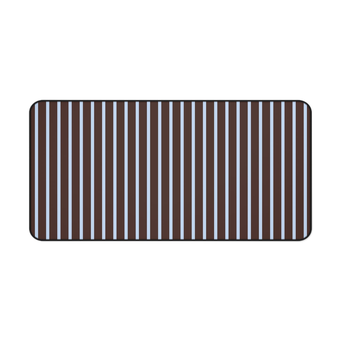 Striped Brown & Blue Desk Mat — Modern Minimalist Mousepad