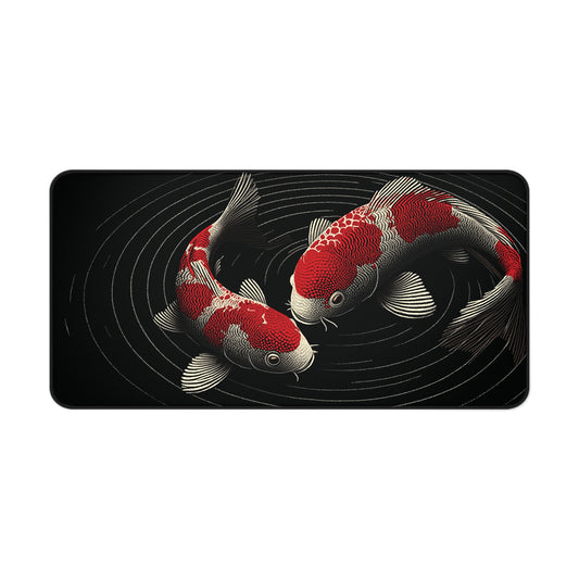 Koi Fish Desk Mat: Japanese Aesthetic Gaming Mouse Pad