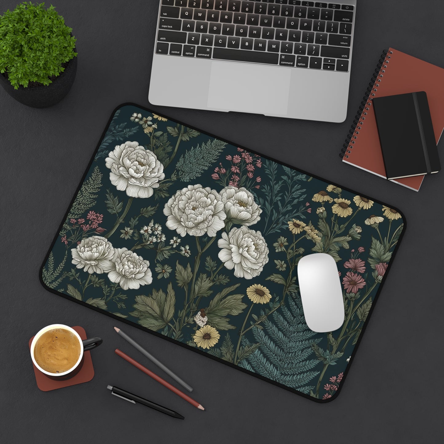 Cottagecore Desk Mat, Floral Mouse Pad XL