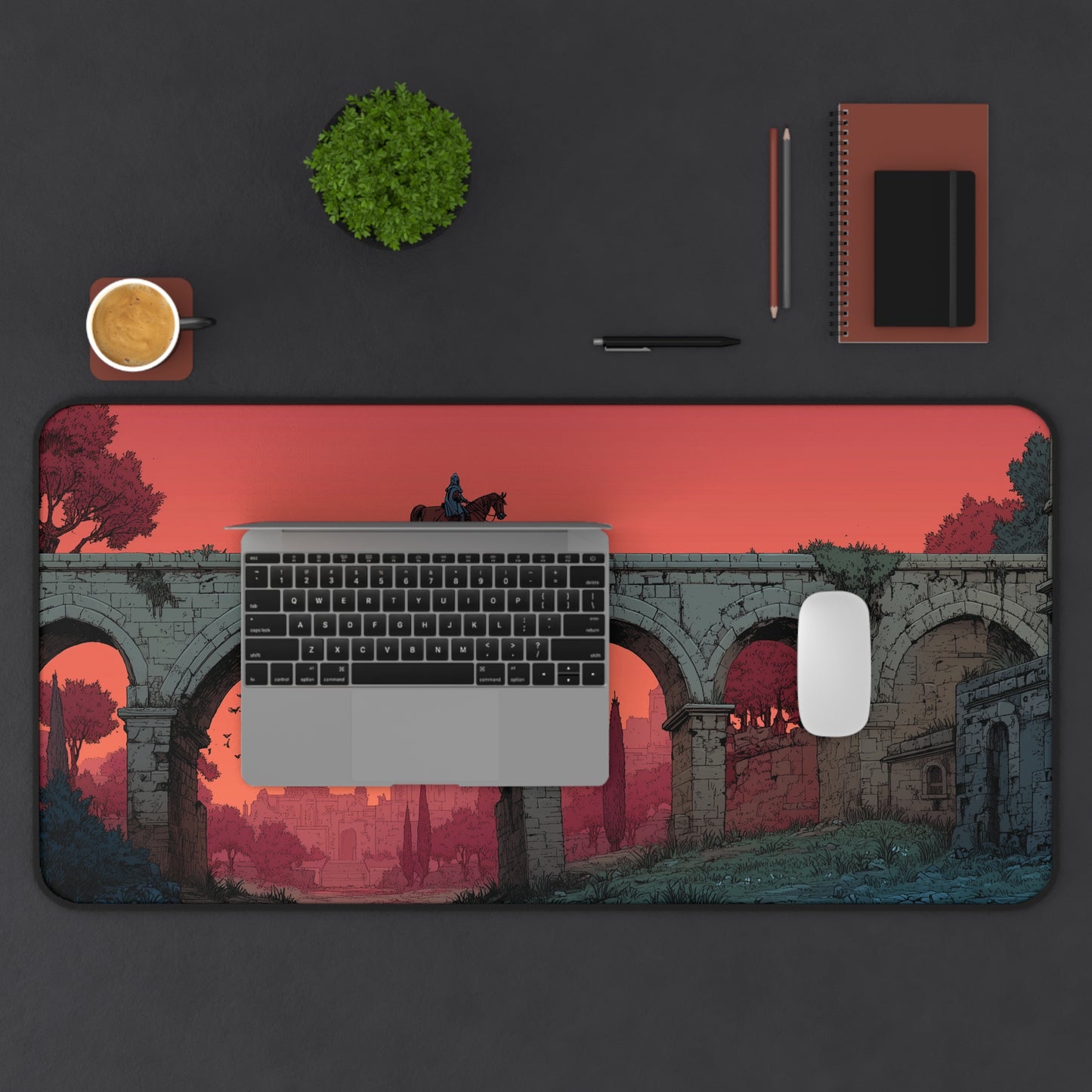 Knight Desk Mat: Pixel Art Mouse Pad XL