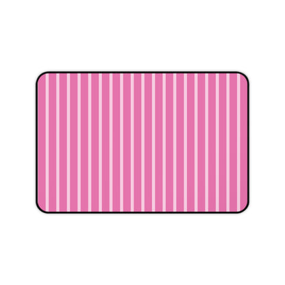 Pink Striped Desk Mat — Pastel Mouse Pad for Cute Workspaces