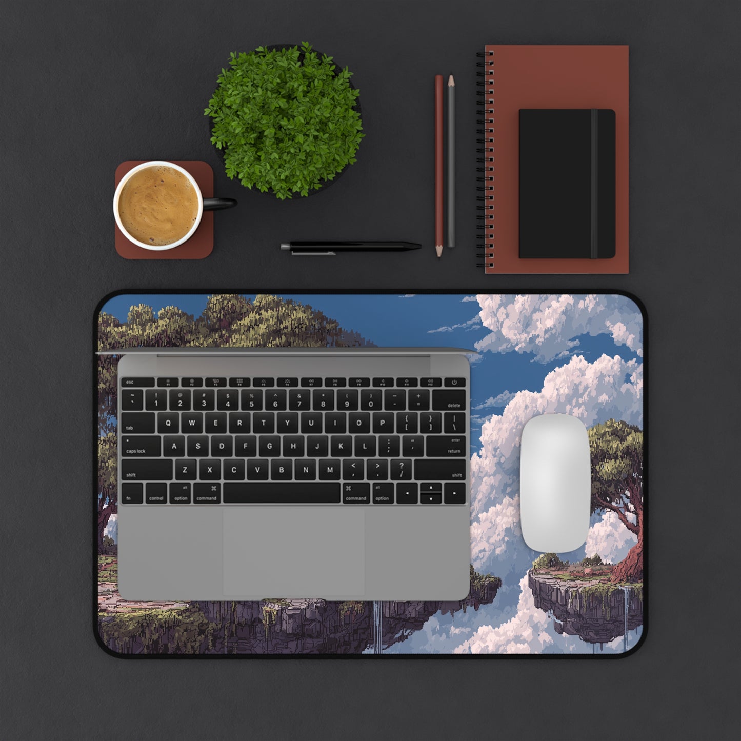 Pixel Art Desk Mat: Fantasy Island Mouse Pad