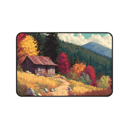 Pixel Art Desk Mat: Fall Landscape Mouse Pad