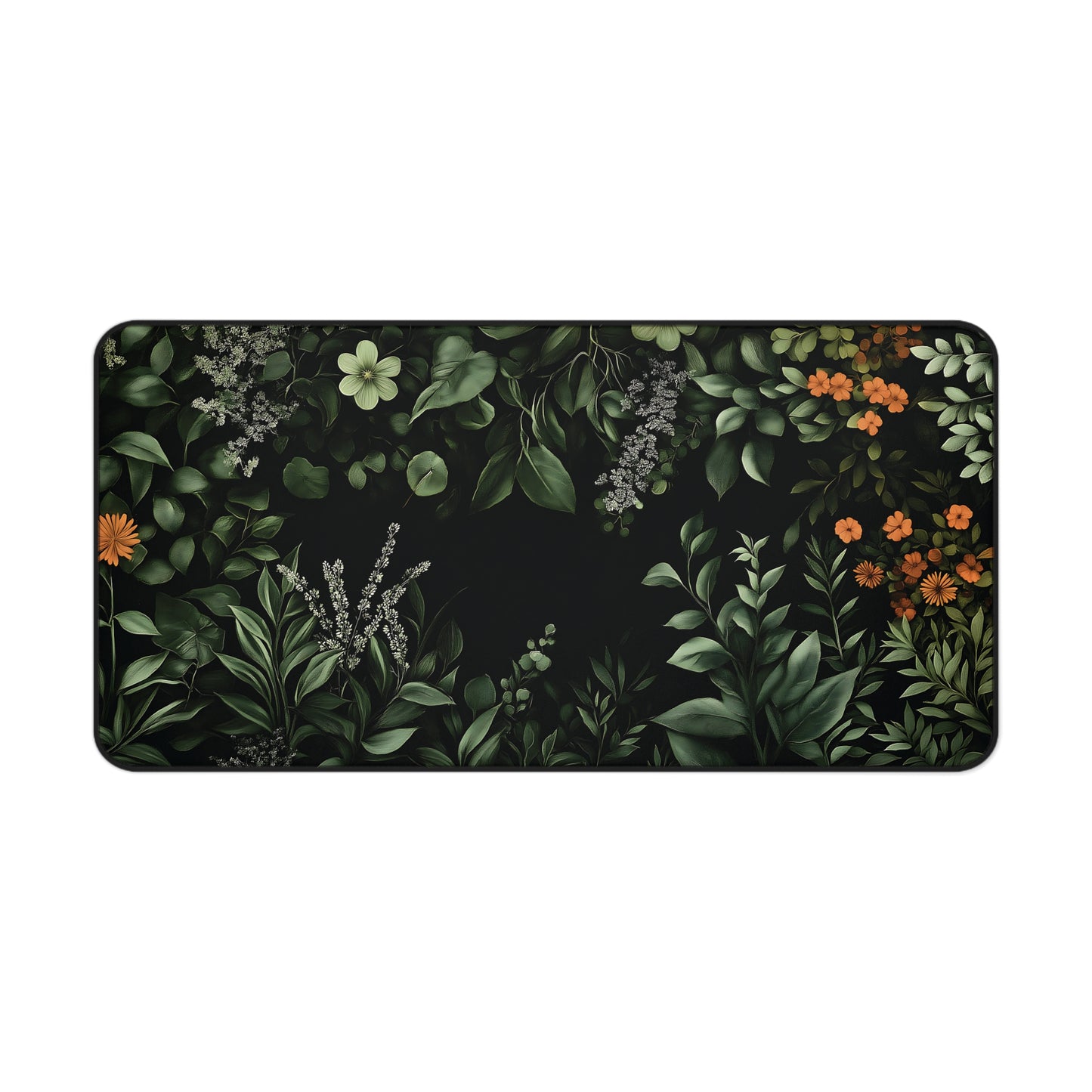 Floral Desk Mat, Botanical Mouse Pad, Plant Greenery Office Decor