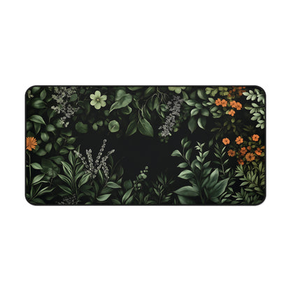 Floral Desk Mat, Botanical Mouse Pad, Plant Greenery Office Decor