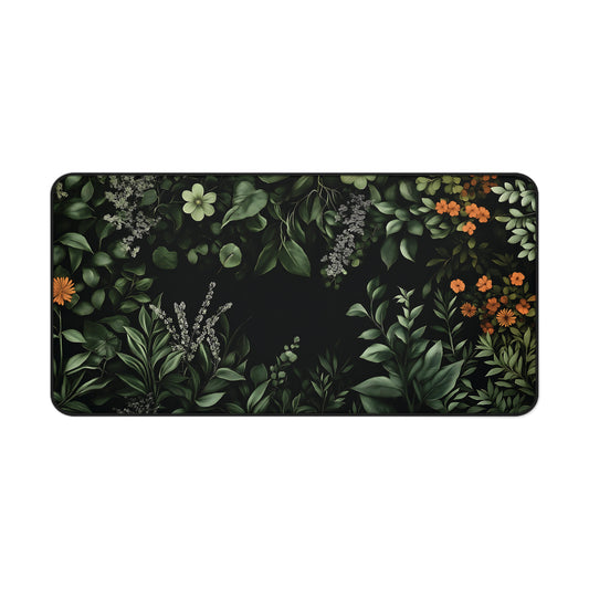 Floral Desk Mat, Botanical Mouse Pad, Plant Greenery Office Decor