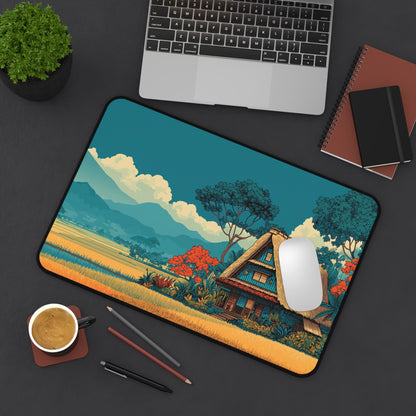 Japanese House Desk Mat: Mt. Fuji Landscape Mouse Pad XL