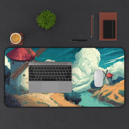 Pixel Art Desk Mat: Country Windmill Mouse Pad
