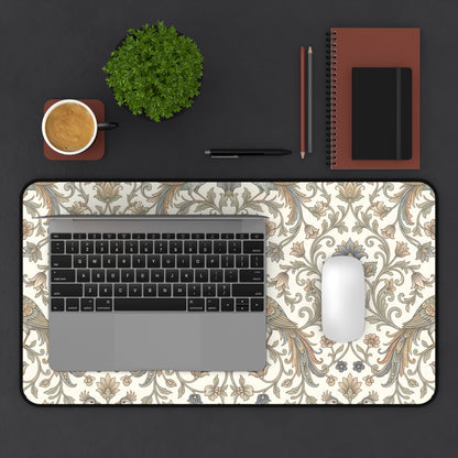 William Morris Desk Mat: Vintage Peacock Mouse Pad