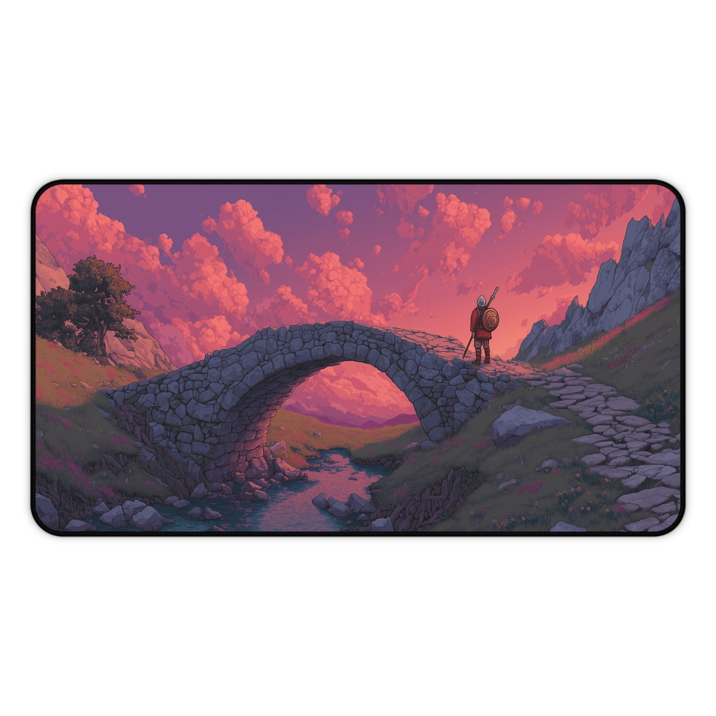 Knight Gaming Desk Pad Pixel Art Aesthetic