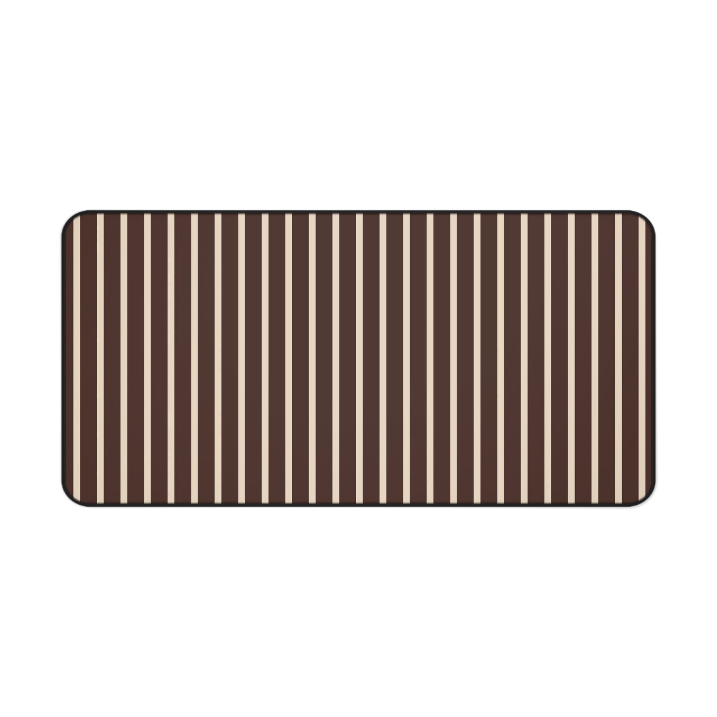 Beige and Brown Stripe Desk Mat
