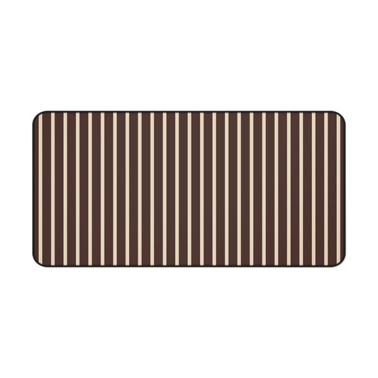 Beige and Brown Stripe Desk Mat