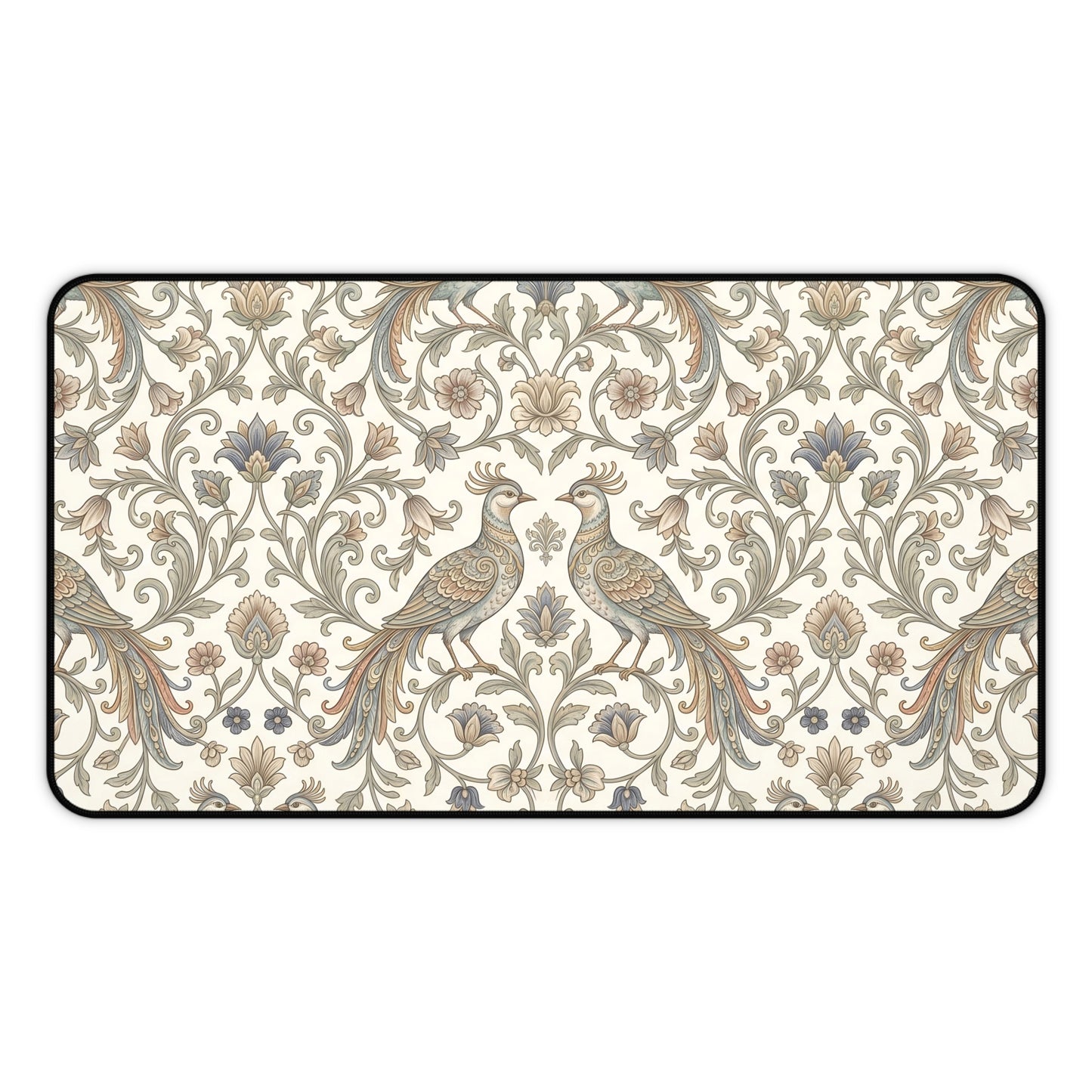 William Morris Desk Mat: Vintage Peacock Mouse Pad
