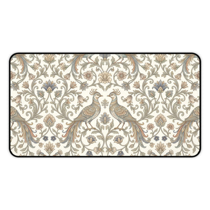 William Morris Desk Mat: Vintage Peacock Mouse Pad