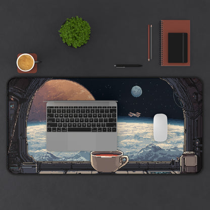Pixel Art Keyboard Mat: Spacecraft Mouse Pad
