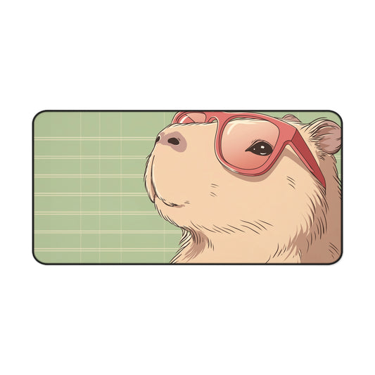 Capybara Desk Mat Kawaii, Cute Capy Mouse Pad