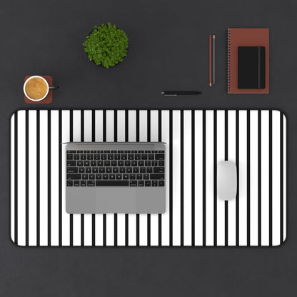Minimal Black & White Striped Desk Mat