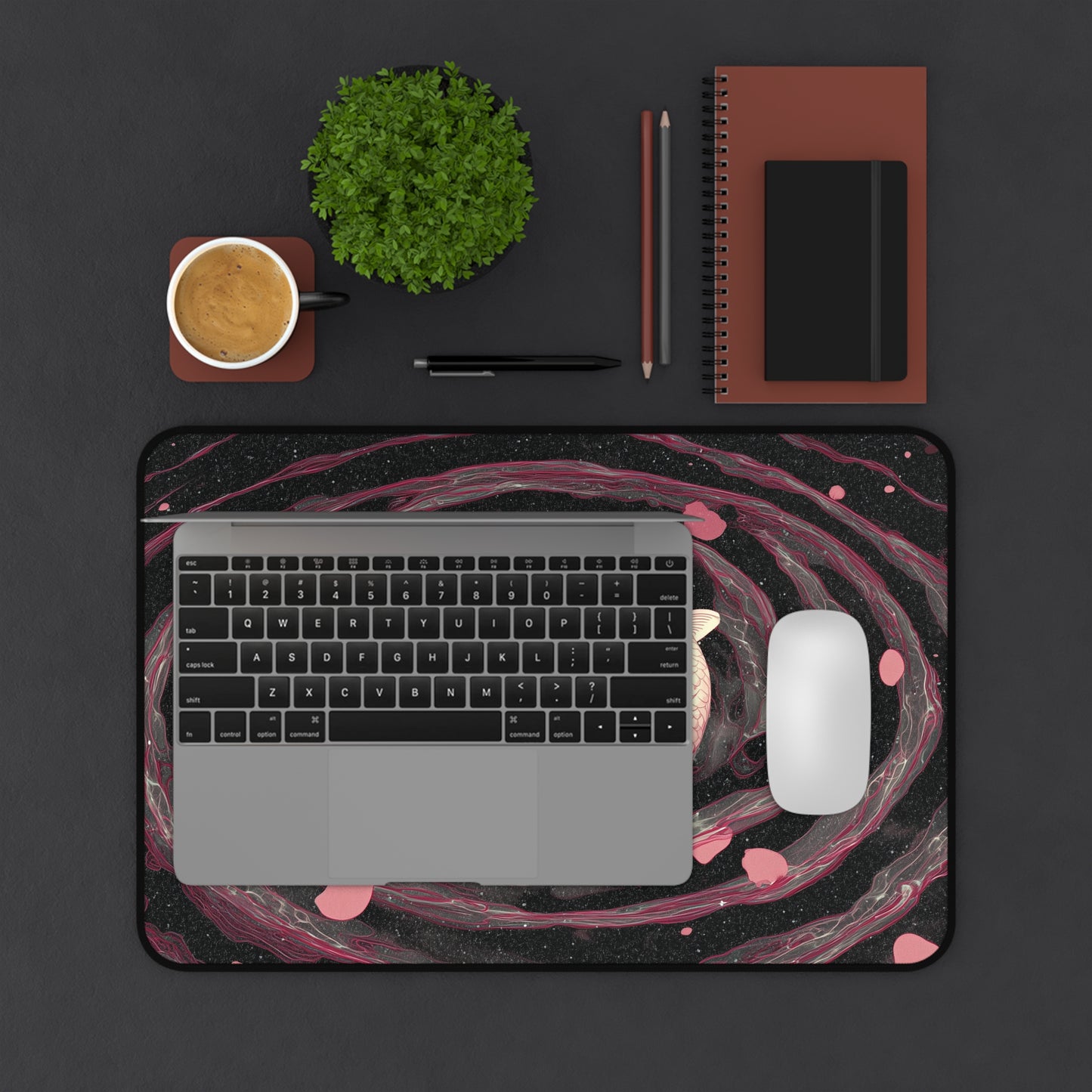 Koi Desk Mat: Ying Yang Japanese Large Gaming Mouse Pad