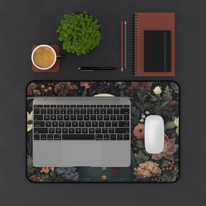 Snowman Desk Mat, Christmas Floral Desk Pad