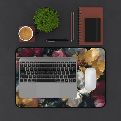 Floral Oil-Paint Desk Mat: Vintage Bloom Mouse Pad