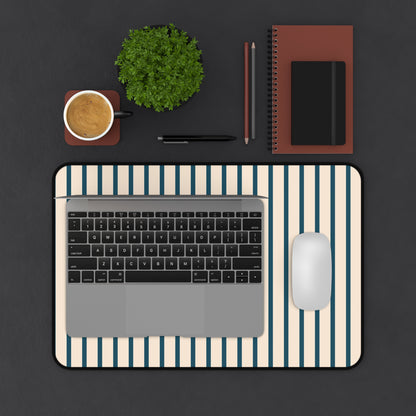 Deep Teal & Warm Beige Desk Mat