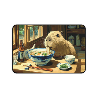 Capybara Ramen Desk Mat, Funny Anime Animal Mouse Pad