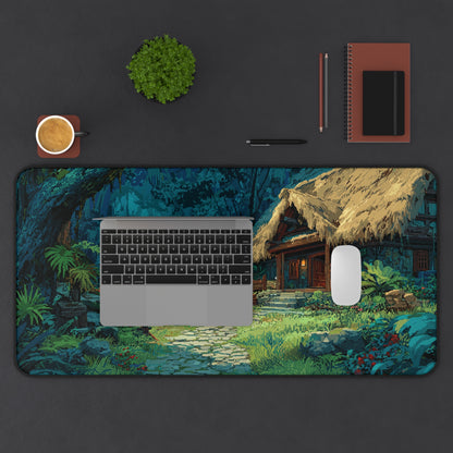 Pixel Art Desk Mat: Cozy Forest Mouse Pad XL