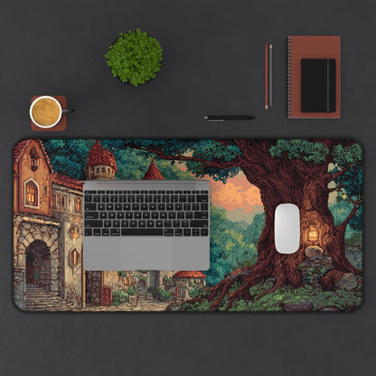 Pixel Art Desk Mat: Medieval Fantasy Castle Mouse Pad XXL