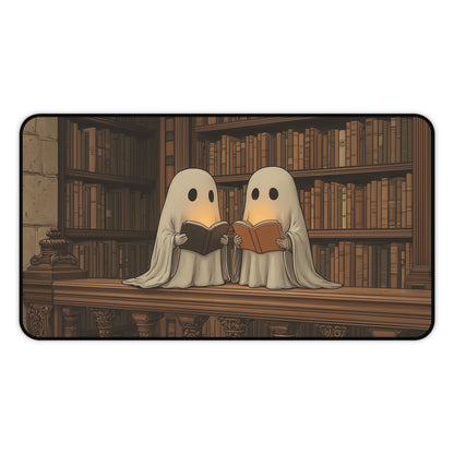 Bookworms Ghosts Desk Mat, Halloween Vibes Mouse Pad XL