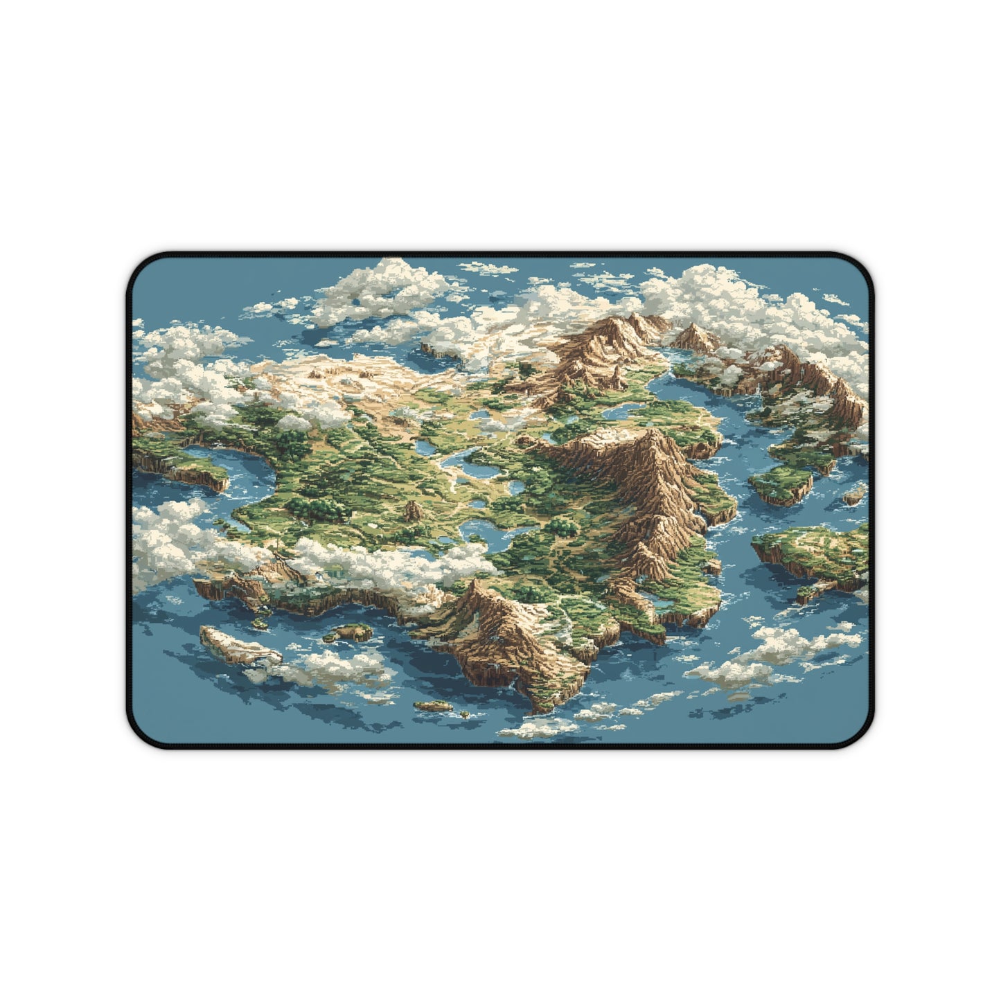Fantasy World Map Desk Mat: Pixel Art Map Mouse Pad