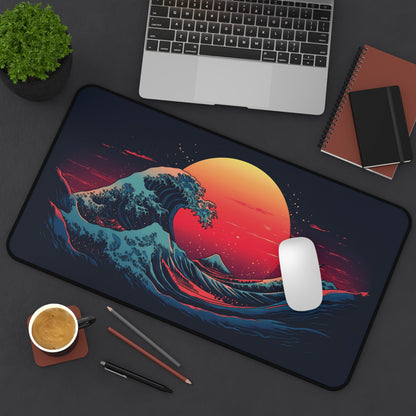 Great Wave off Kanagawa Desk Mat, Japanese Inspired Gaming Mouse Pad