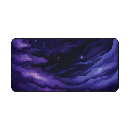 Abstract Purple Desk Mat, Celestial Moon Desk Pad