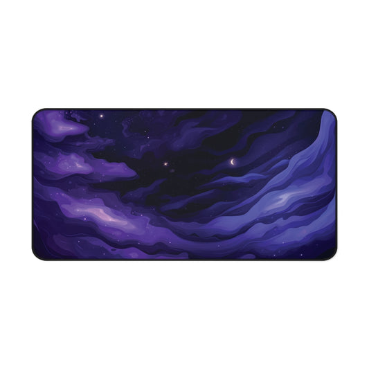 Abstract Purple Desk Mat, Celestial Moon Desk Pad