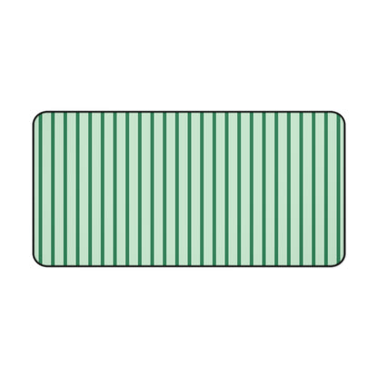 Green Stripes Desk Mat — Mint Mouse Pad