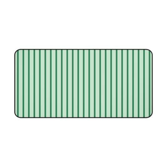 Green Stripes Desk Mat — Mint Mouse Pad