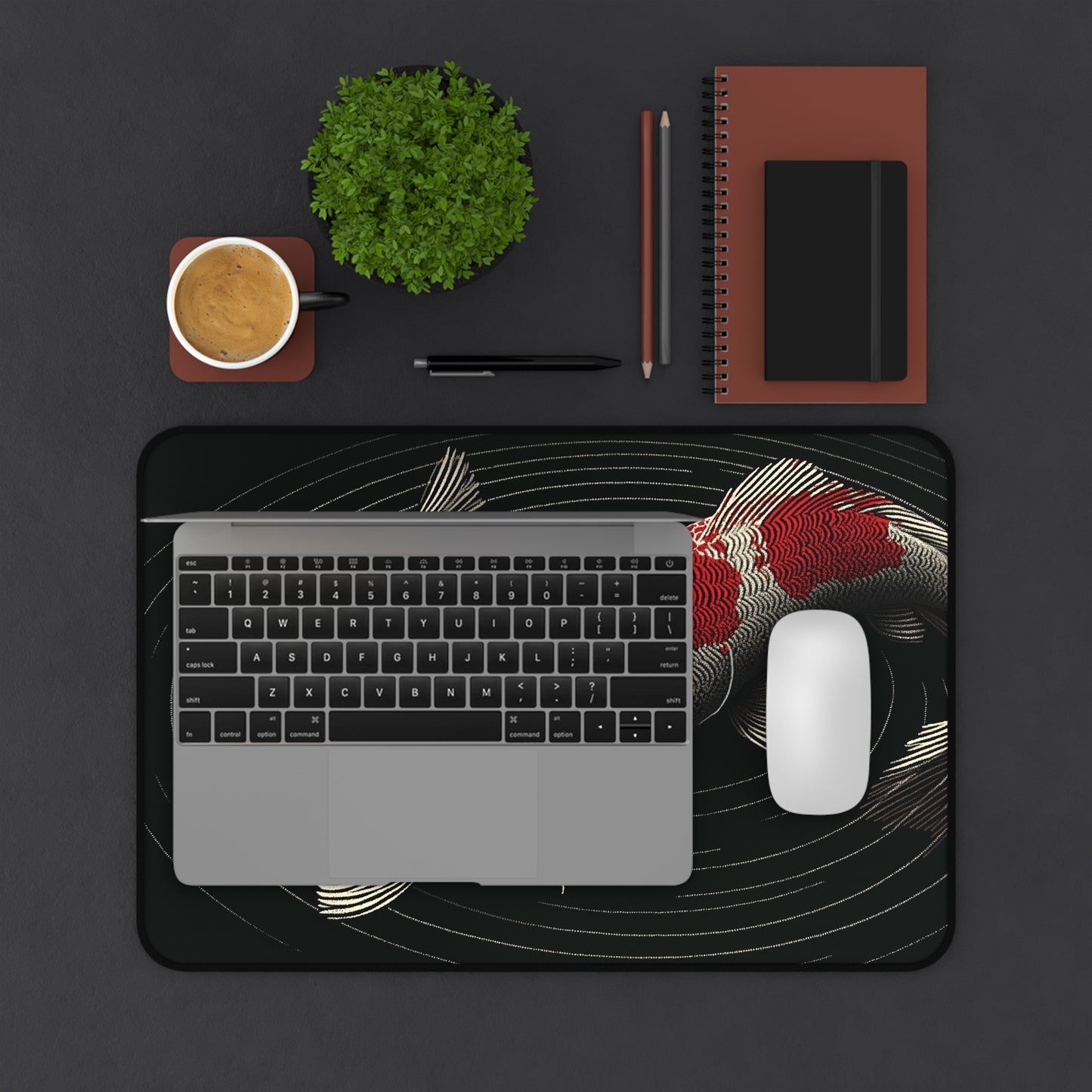 Koi Fish Desk Mat: Japanese Aesthetic Gaming Mouse Pad