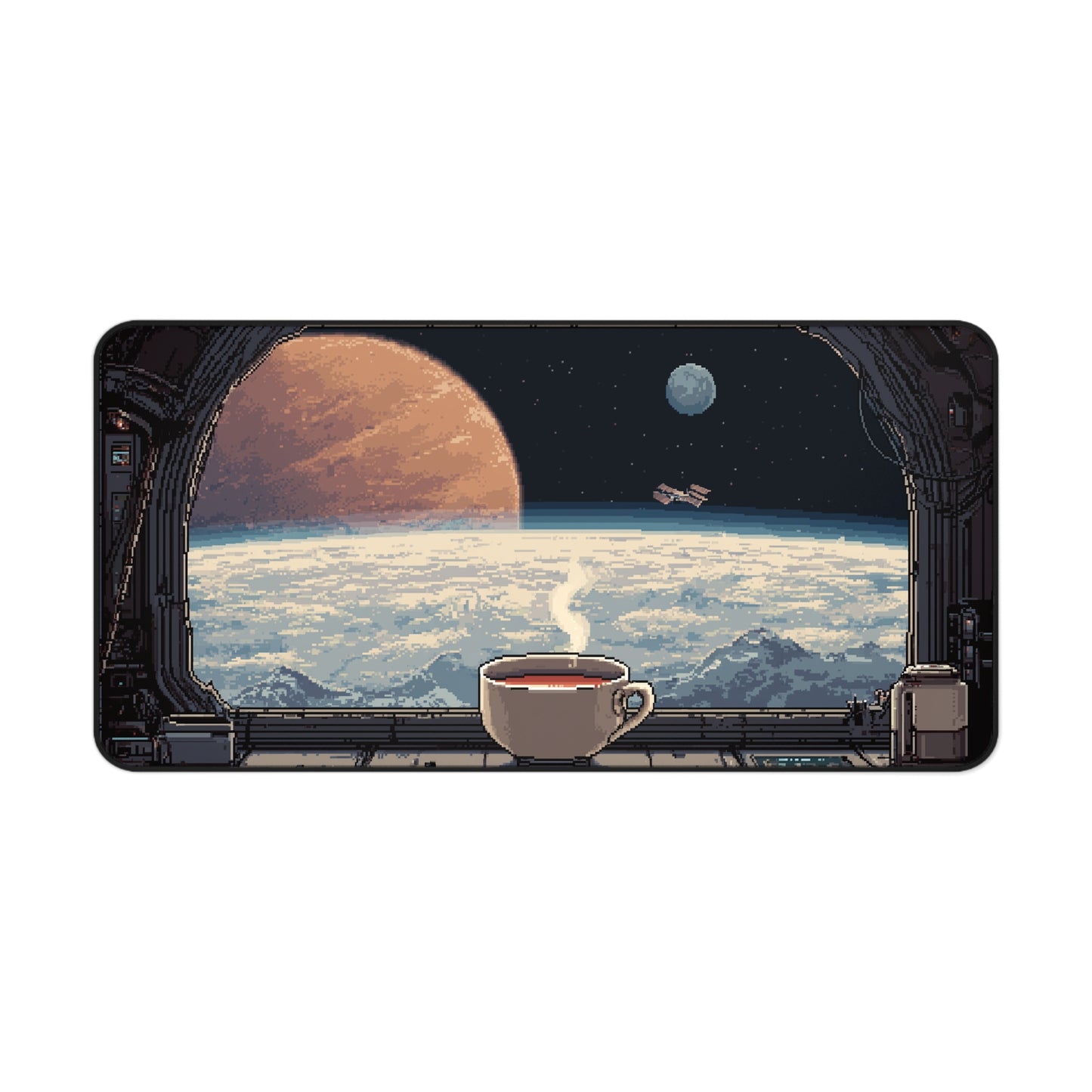 Pixel Art Keyboard Mat: Spacecraft Mouse Pad