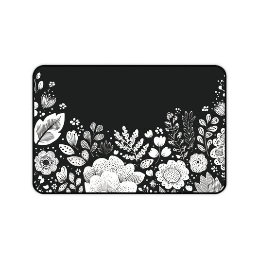 Black And White Desk Mat: Dark Cottagecore Desk Pad