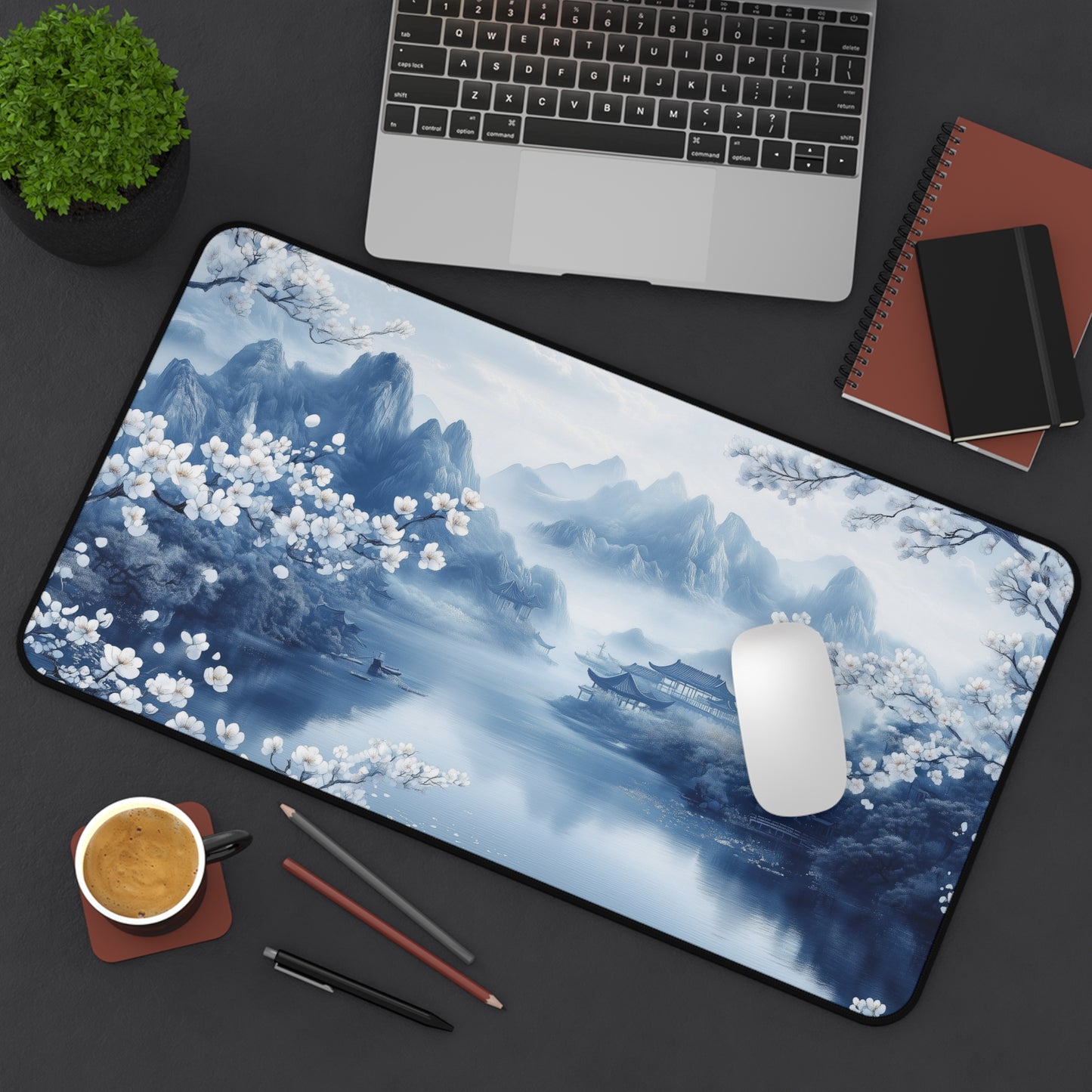 Mountain Landscape Chinoiserie Style Desk Mat